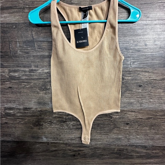 Forever 21 Tan Ribbed Bodysuit - Picture 1 of 6
